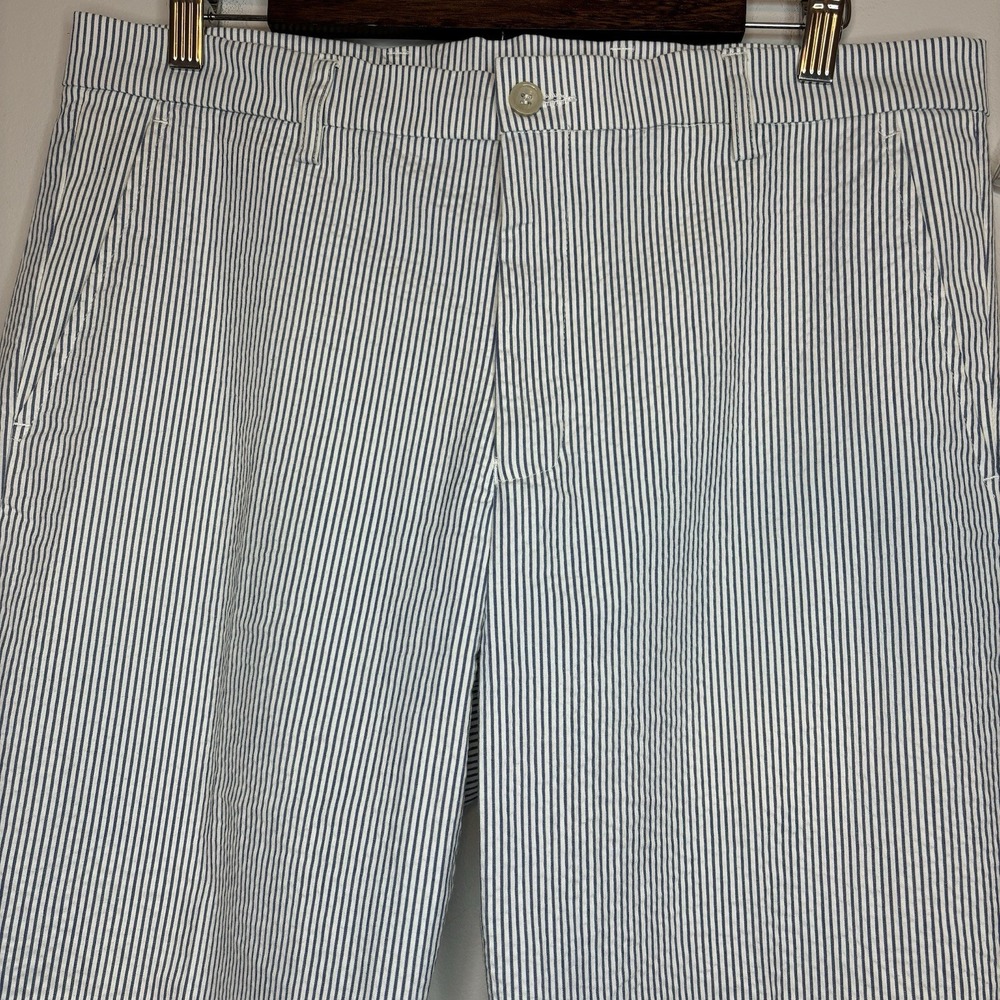 Seersucker Pants‎ Britches Men 33x30 Blue White Striped Chino Preppy Travel